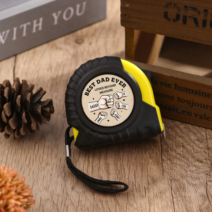 5 Names Personalised Tape Measure – Custom Father's Day Gift for Dad | Jessemade