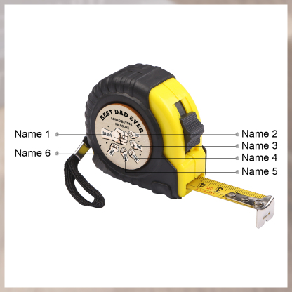 6 Names Personalised Tape Measure – Custom Father's Day Gift for Dad | Jessemade
