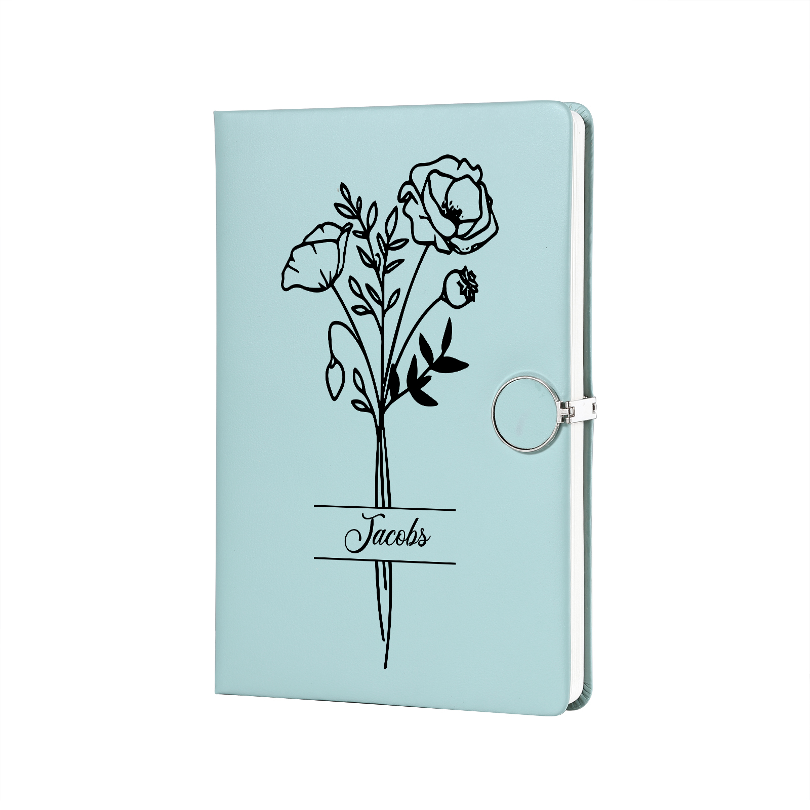 Personalised Birth Flower Notebook Gift Set with Name – Custom A5 Stationery Present for Students | Jessemade