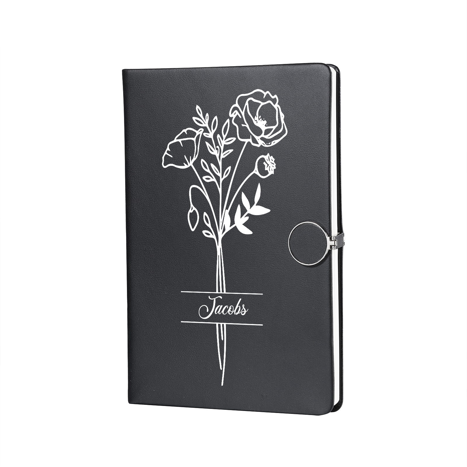 Personalised Birth Flower Notebook Gift Set with Name – Custom A5 Stationery Present for Students | Jessemade