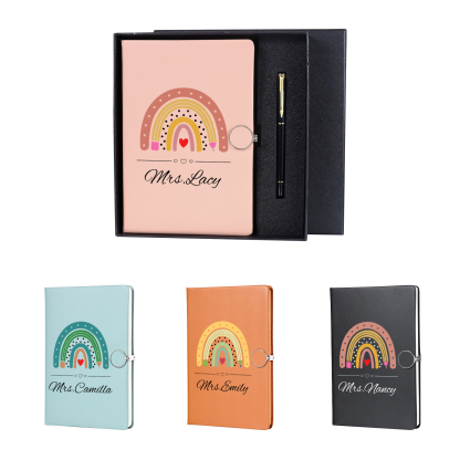 Personalised Rainbow A5 Notebook Gift Set with Name – Thoughtful Stationery Present | Jessemade