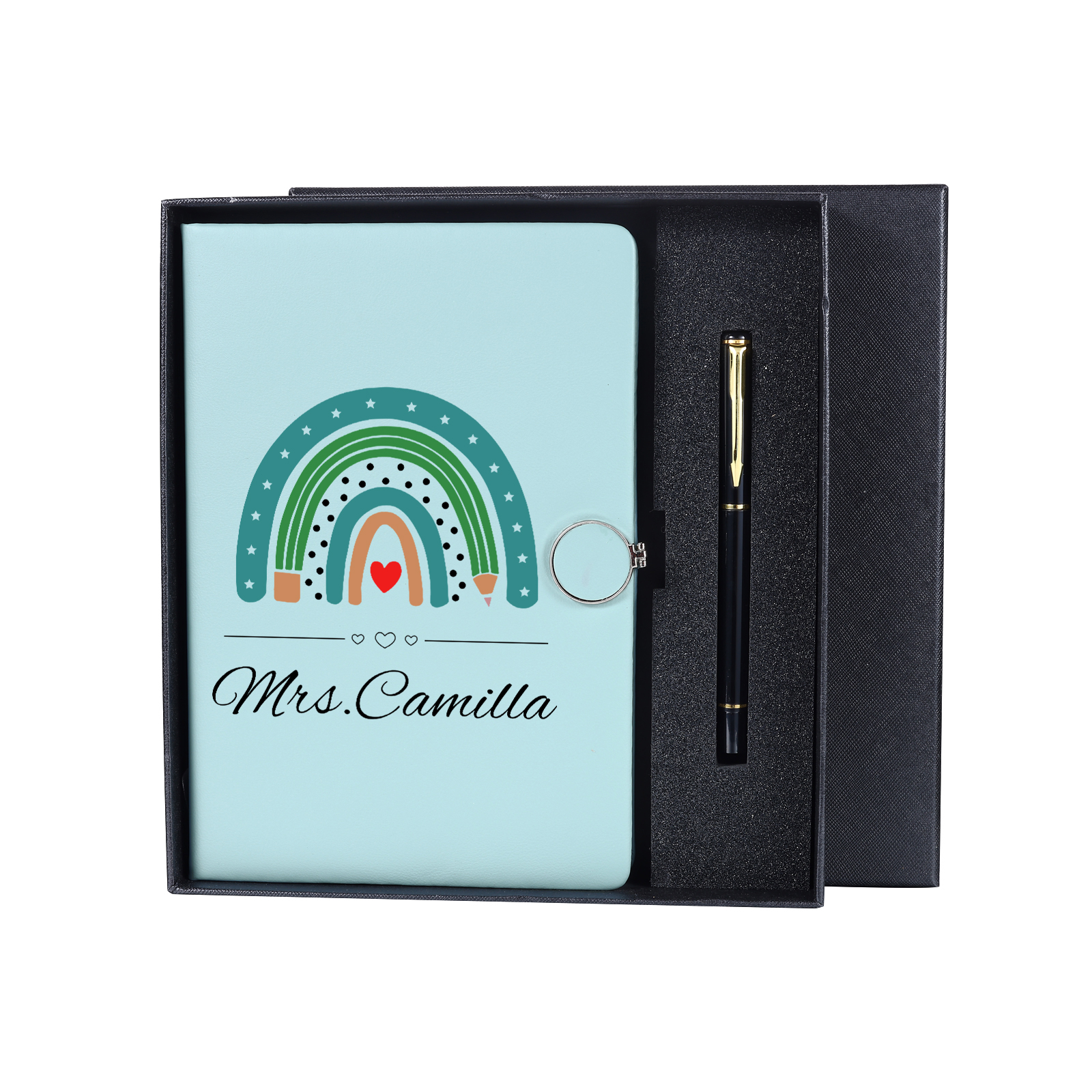 Personalised Rainbow A5 Notebook Gift Set with Name – Thoughtful Stationery Present | Jessemade