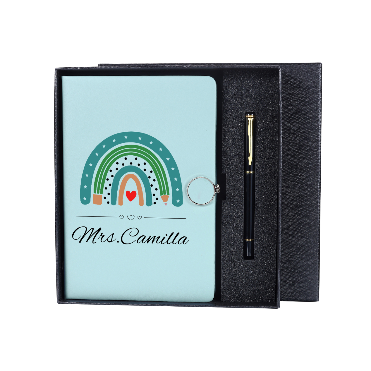 Personalised Rainbow A5 Notebook Gift Set with Name – Thoughtful Stationery Present | Jessemade