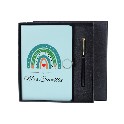 Personalised Rainbow A5 Notebook Gift Set with Name – Thoughtful Stationery Present | Jessemade