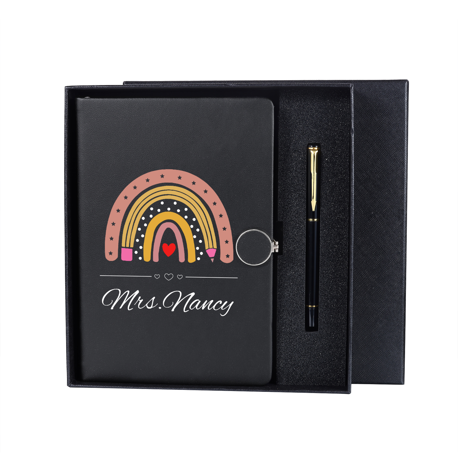 Personalised Rainbow A5 Notebook Gift Set with Name – Thoughtful Stationery Present | Jessemade