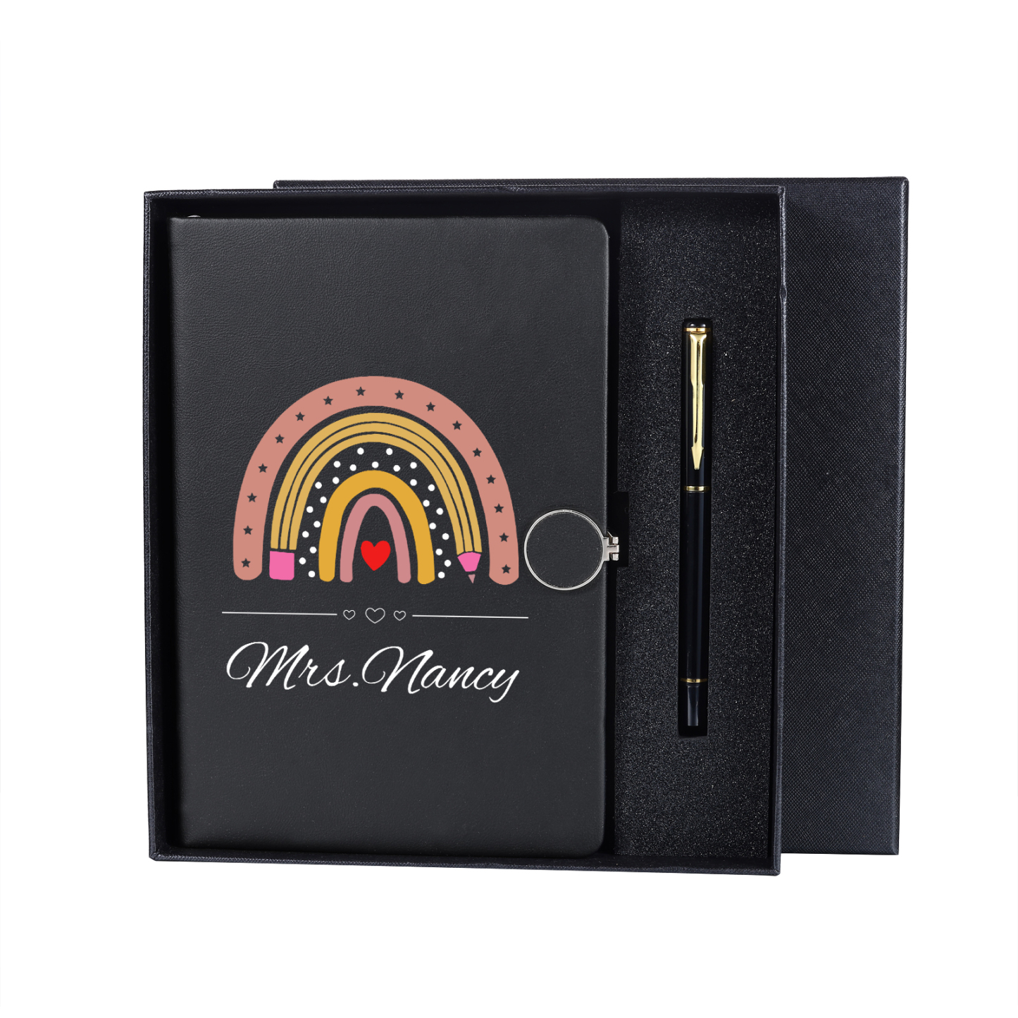 Personalised Rainbow A5 Notebook Gift Set with Name – Thoughtful Stationery Present | Jessemade