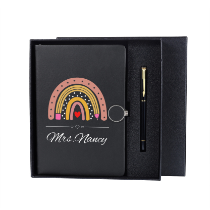 Personalised Rainbow A5 Notebook Gift Set with Name – Thoughtful Stationery Present | Jessemade