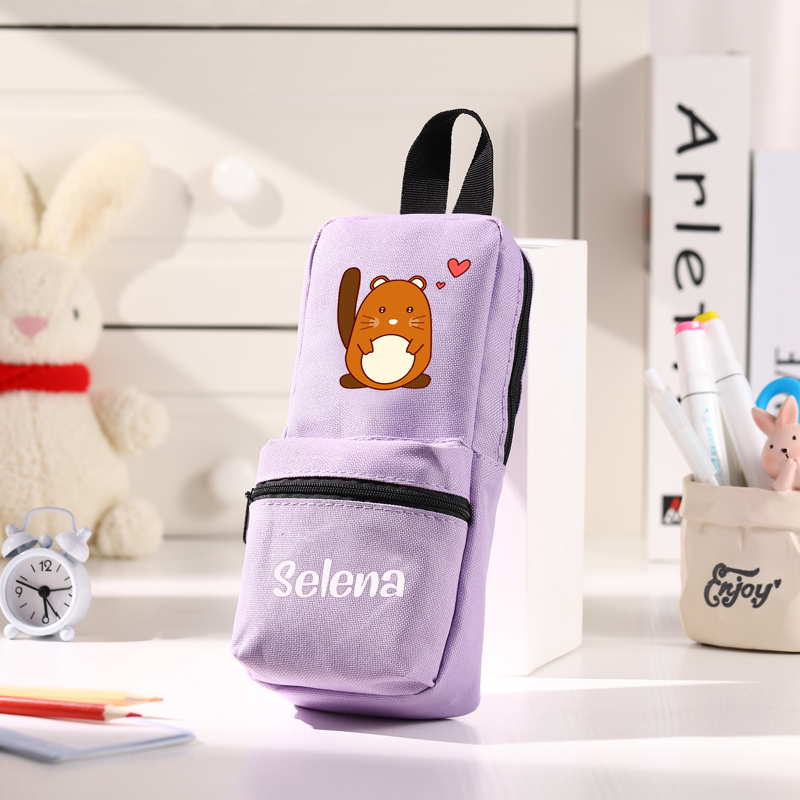 Personalised Animal Pencil Case with Custom Name & Pattern for Kids | Jessemade