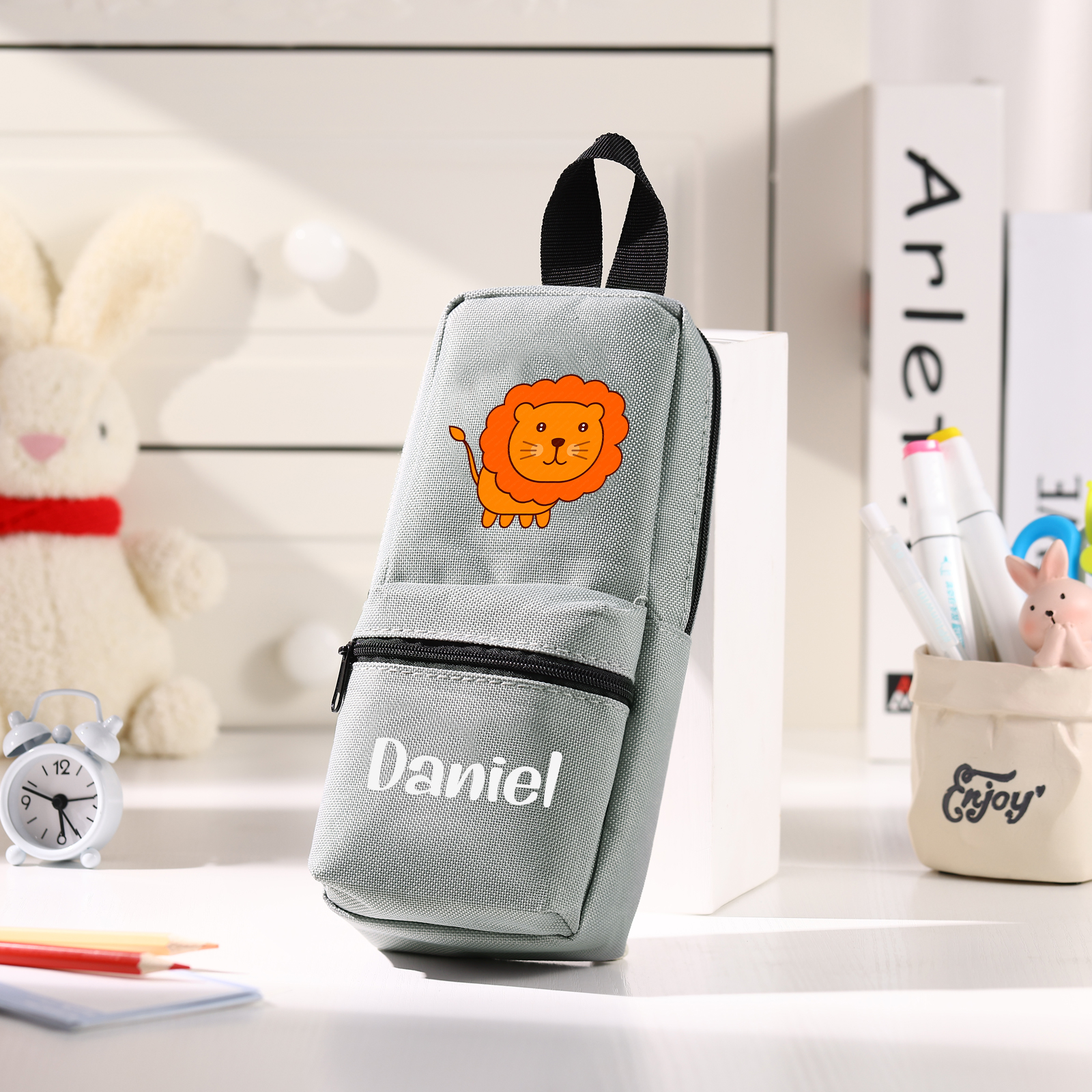 Personalised Animal Pencil Case with Custom Name & Pattern for Kids | Jessemade