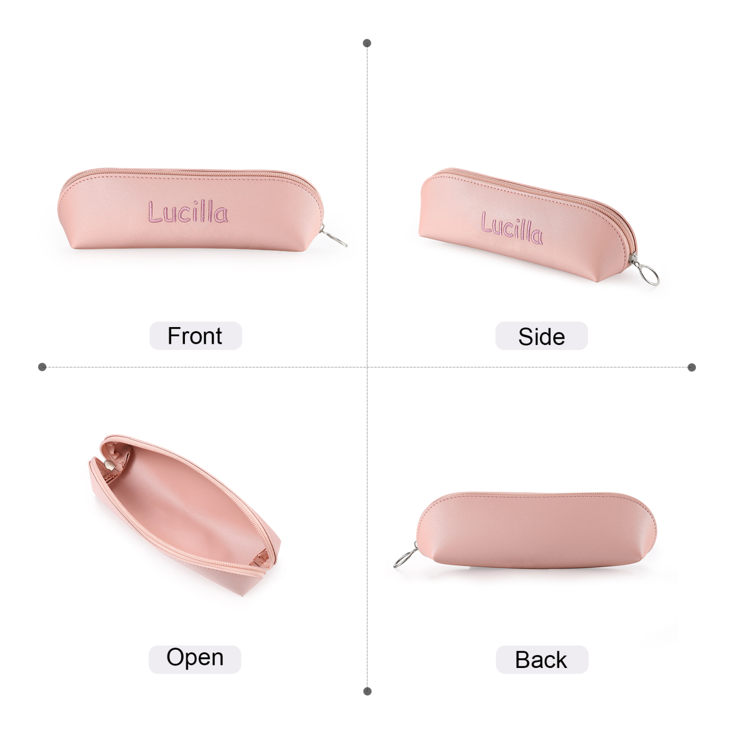 1 Name Personalised Pencil Case for Girls & Boys – PU Leather with Custom Embroidery | Jessemade