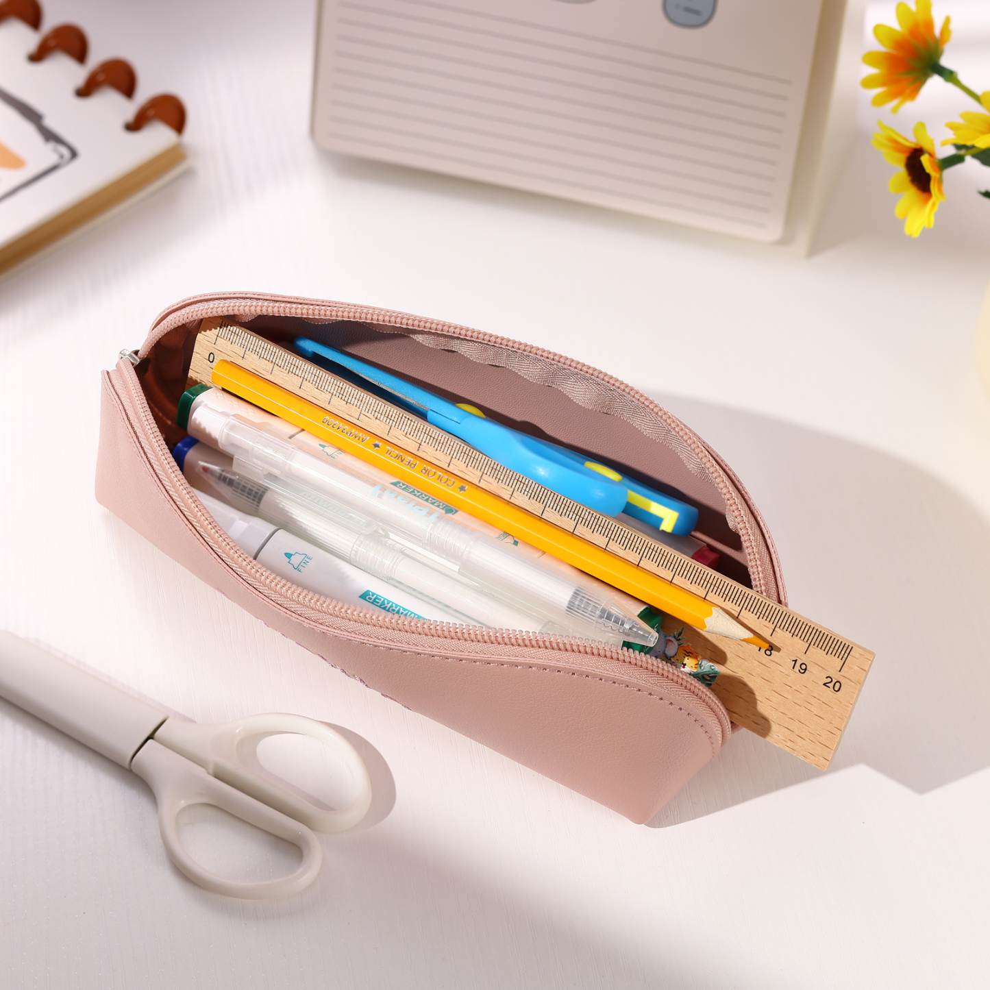 1 Name Personalised Pencil Case for Girls & Boys – PU Leather with Custom Embroidery | Jessemade