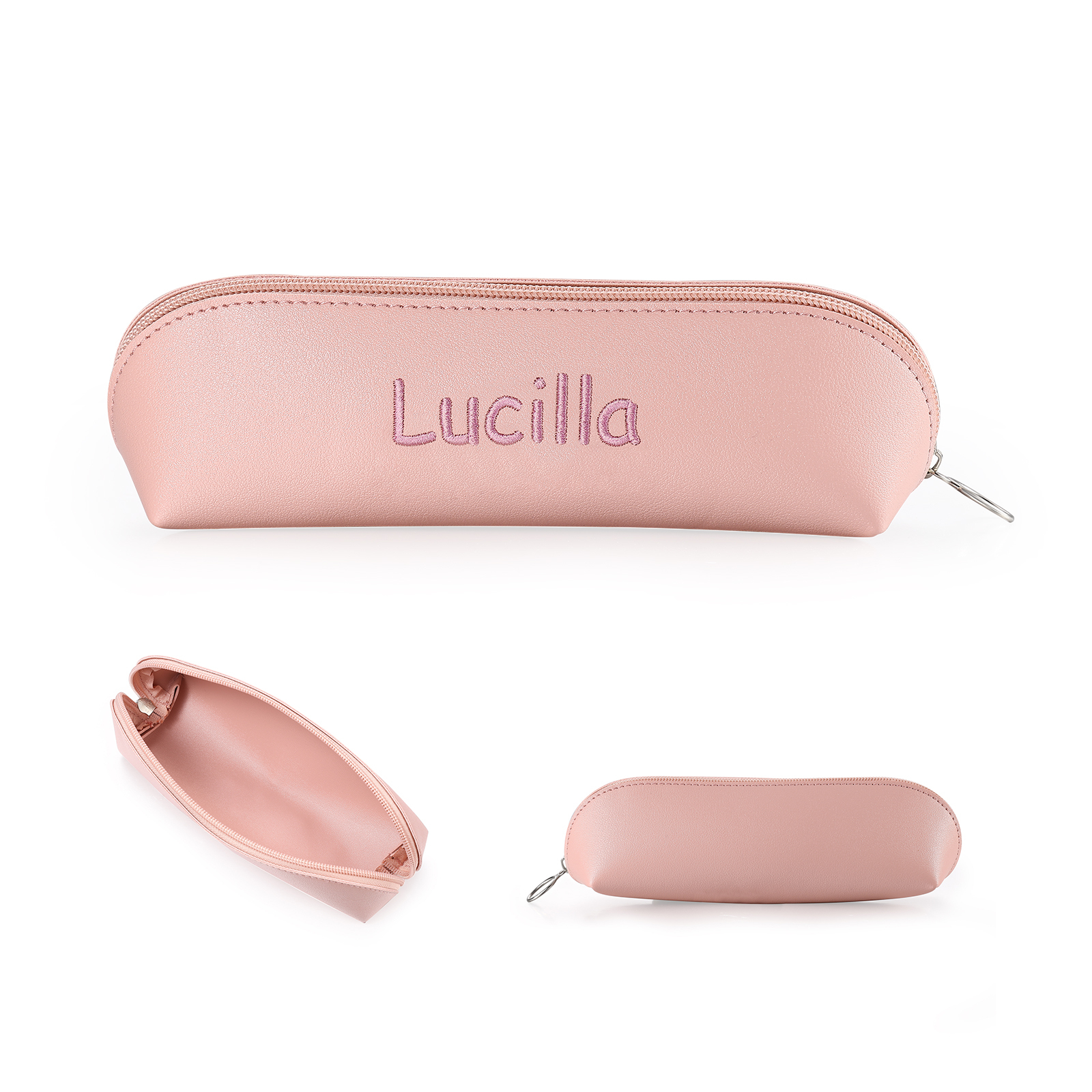 1 Name Personalised Pencil Case for Girls & Boys – PU Leather with Custom Embroidery | Jessemade