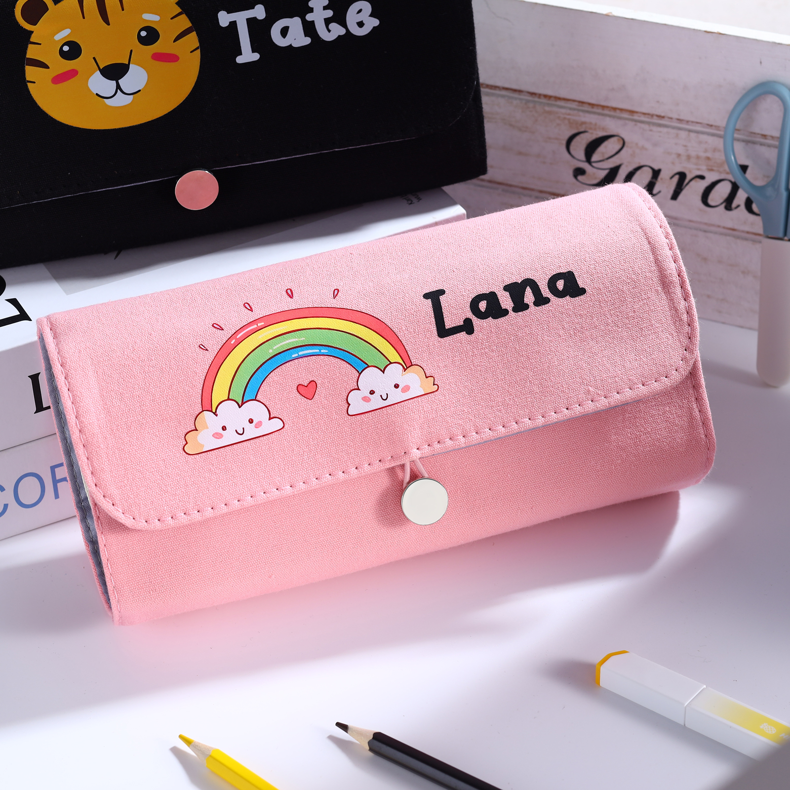 Personalised Cute Pencil Case with Custom Name & Pattern for Kids | Jessemade