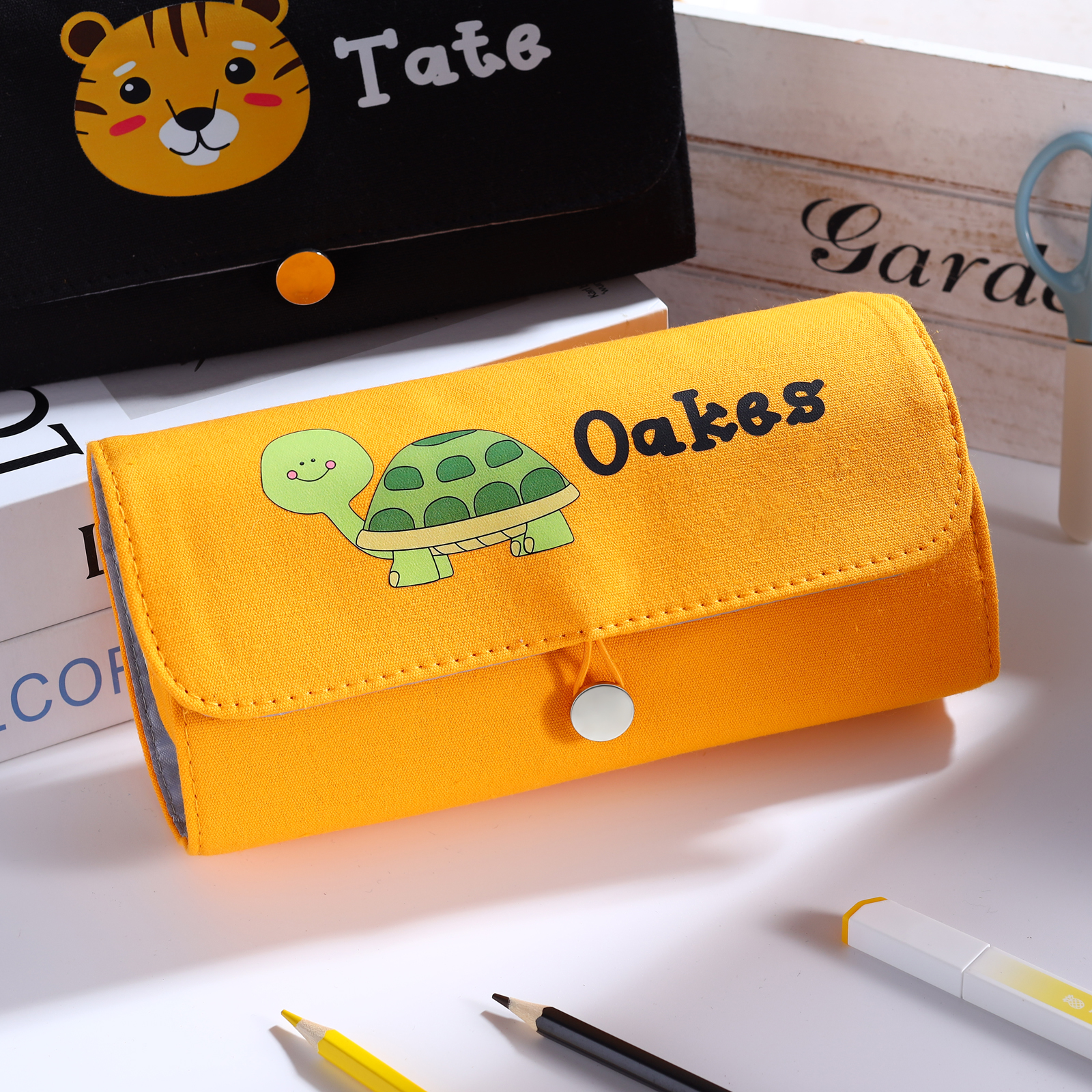 Personalised Cute Pencil Case with Custom Name & Pattern for Kids | Jessemade