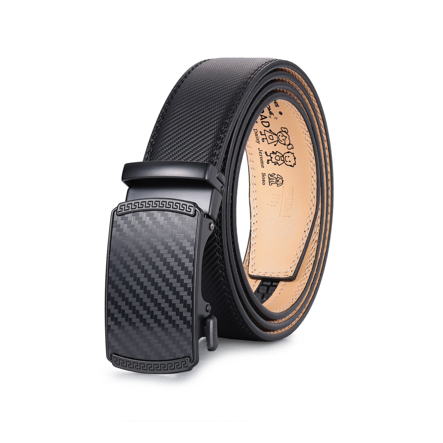 Personalised Leather Belt Customise 1-5 Names and Children Birthday Practical Gifts for Grandad | Jessemade