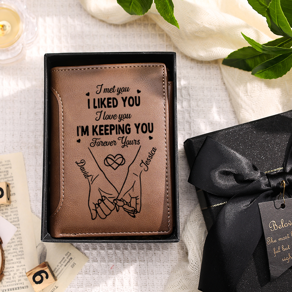 Personalised Leather Wallet Customisable Gift for Father's Day Birthday Christmas Practical Present for Dad Husband Boyfriend | Jessemade