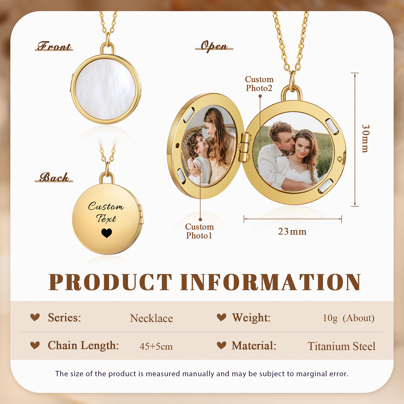 Always Love You Personalised Circle Photo Frame Necklace A Sentimental Custom Gift for Her