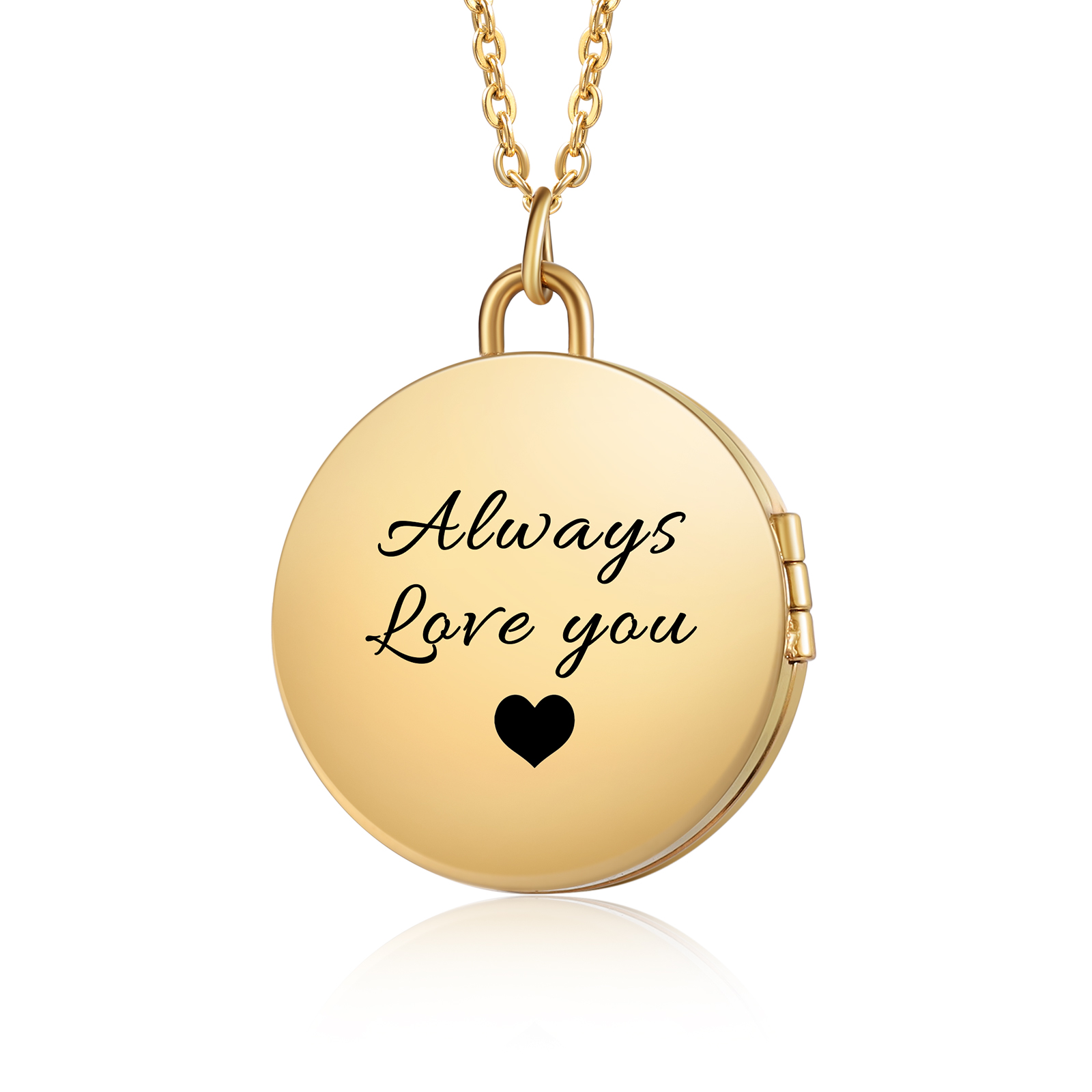 Always Love You Personalised Circle Photo Frame Necklace A Sentimental Custom Gift for Her