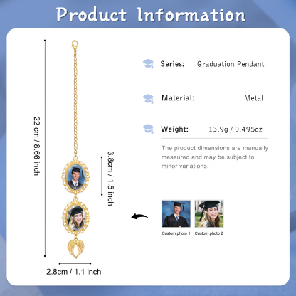 Personalised Graduation Hanging Ornament with 2 Custom Photos – Gift for Graduates | Jessemade