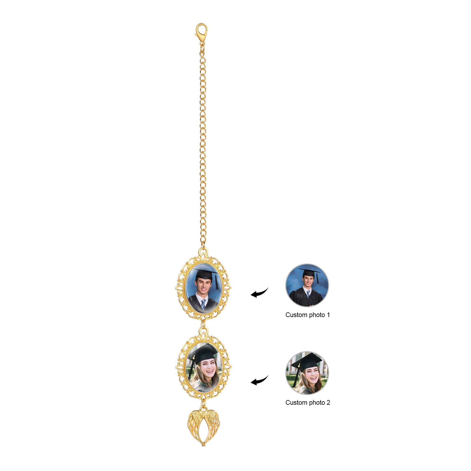 Personalised Graduation Hanging Ornament with 2 Custom Photos – Gift for Graduates | Jessemade