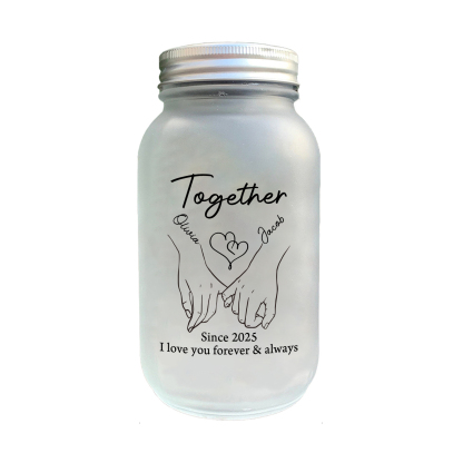Personalised Mason Jar Light Solar Light Bottle for Couple