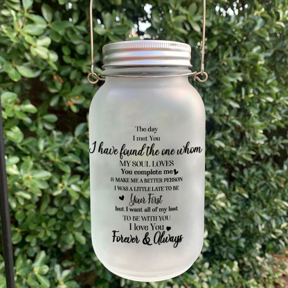 Custom Photo Solar Mason Jar Light for Couples’ Gift