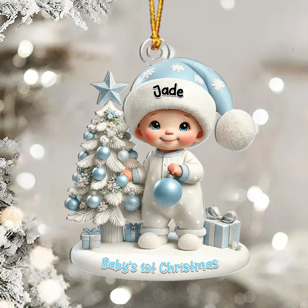 Personalised Baby's 1st Christmas Ornament with Name