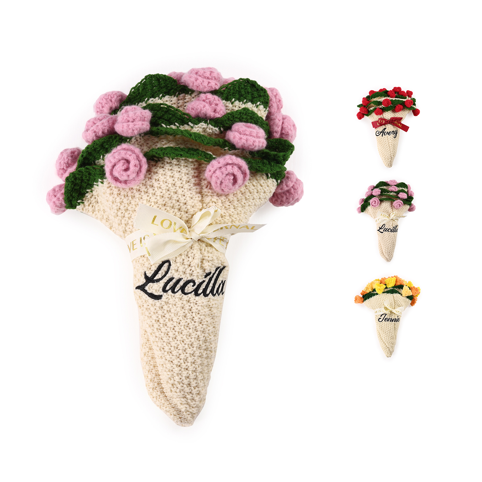 Personalised Crochet Flower Blanket Custom Name Birthday Gift for Her | Jessemade