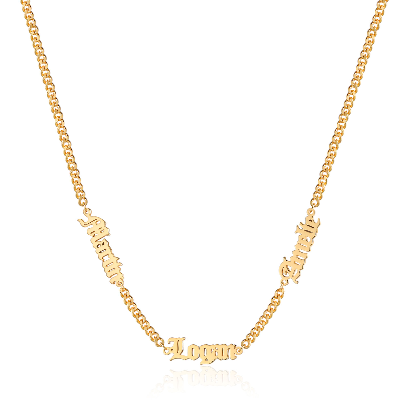 Customisable Gothic Name Necklace, 1-5 Names