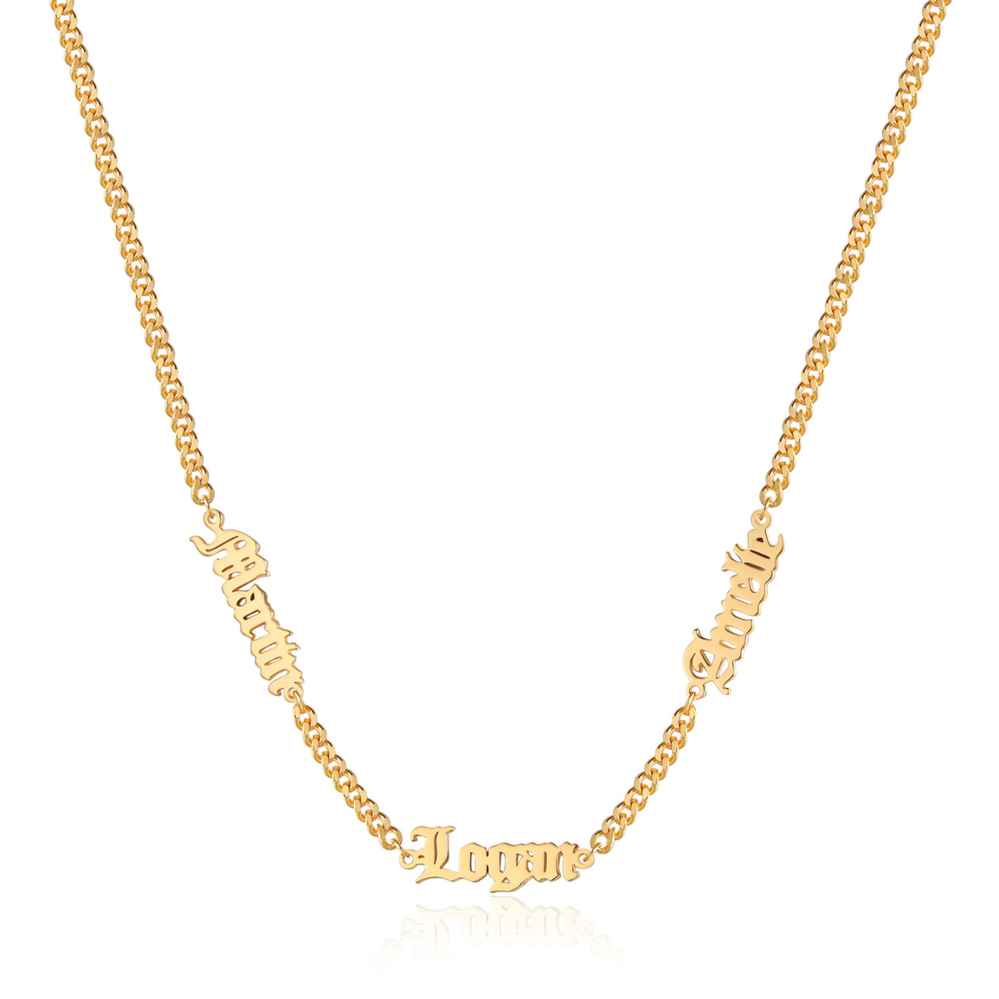 Customisable Gothic Name Necklace, 1-5 Names