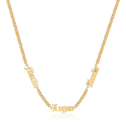 Customisable Gothic Name Necklace, 1-5 Names