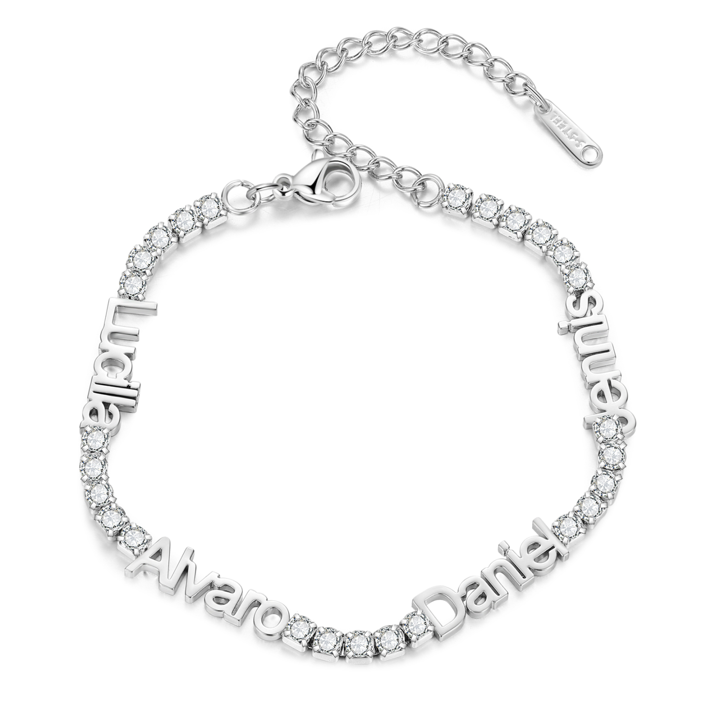 Personalised 1-4 Names Tennis Bracelet for Women