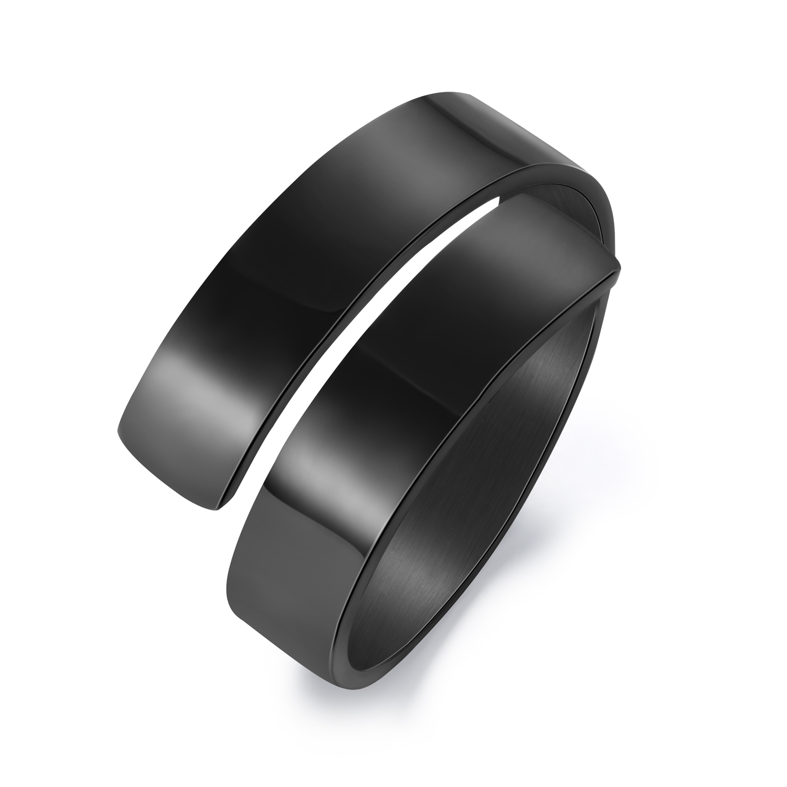 Personalised Open Ring Custom 2 Names Black Gift for Couple-Jessemade AU