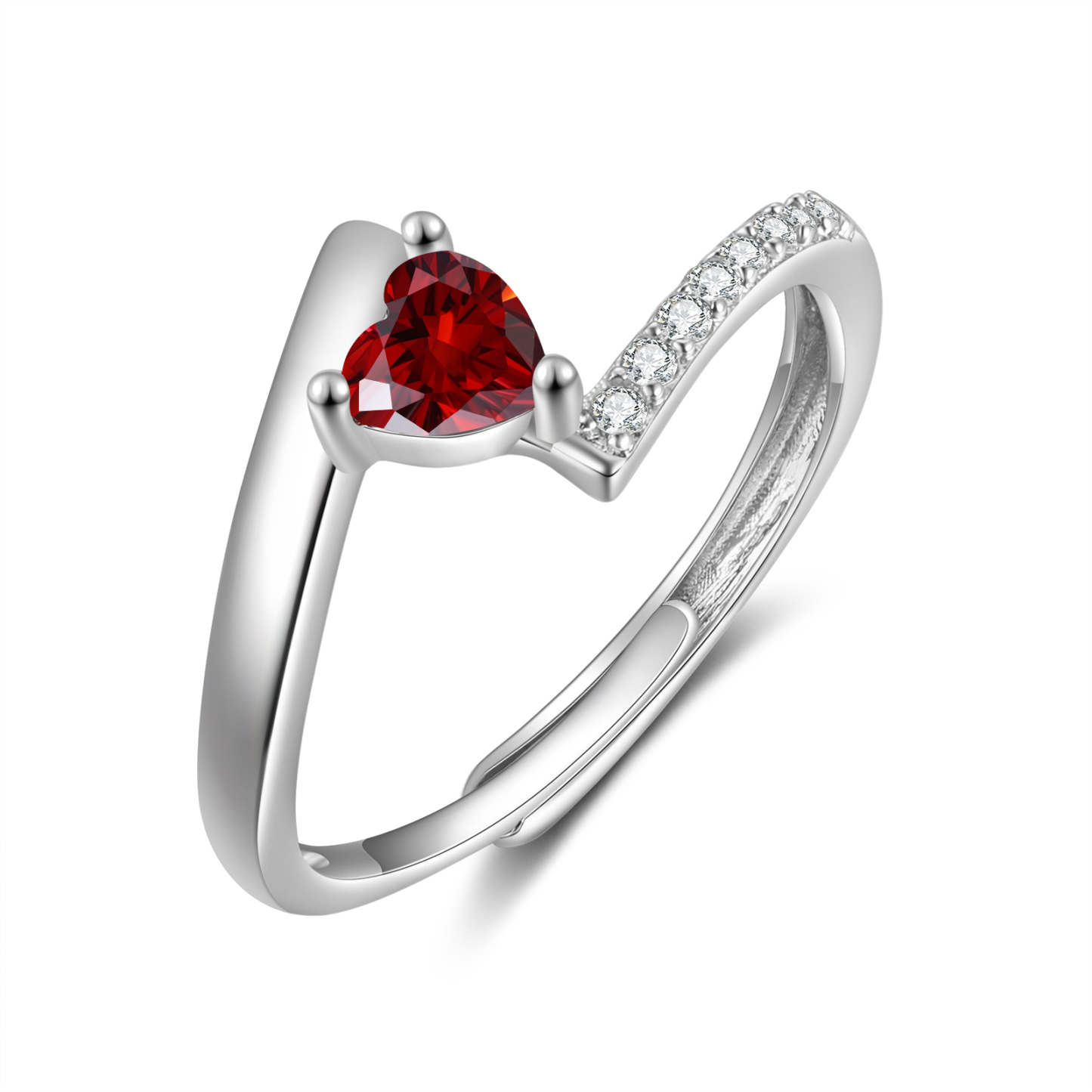 Personalised Open Ring with Custom Birthstone Elegant Valentines Day Gift for Her