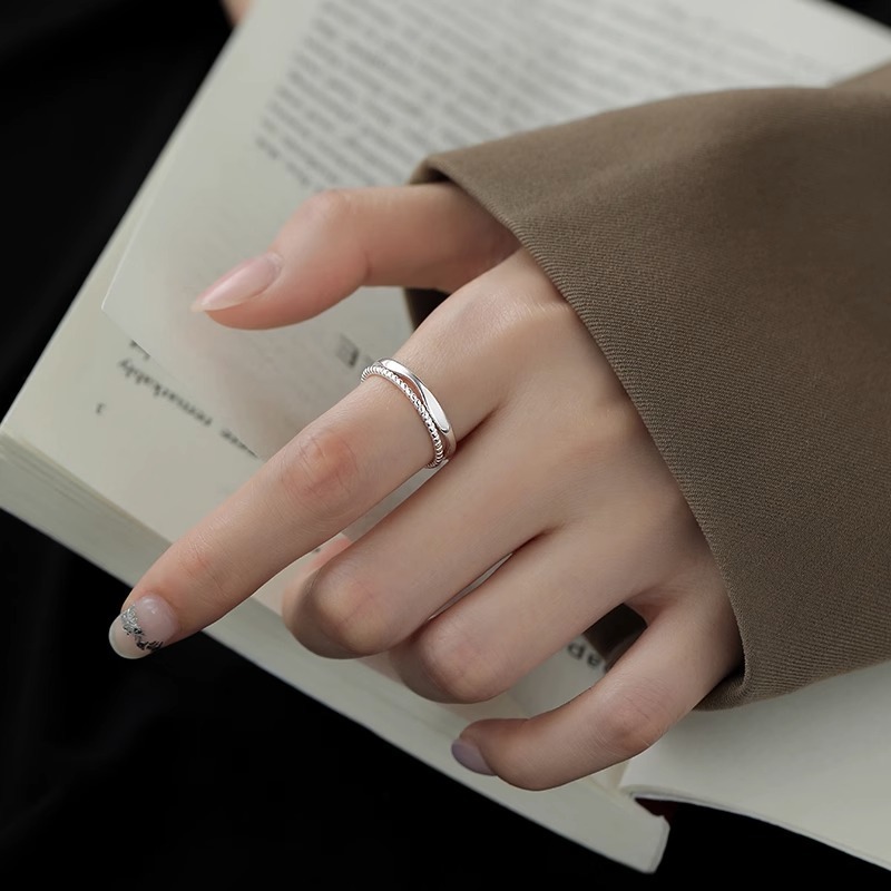 Open Adjustable Silver Ring for Women – Elegant Design Gift for Family or Friends | Jessemade