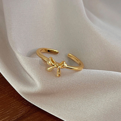 Gold Bow Adjustable Ring – Dainty Gift for Women, Girls or Loved Ones | Jessemade