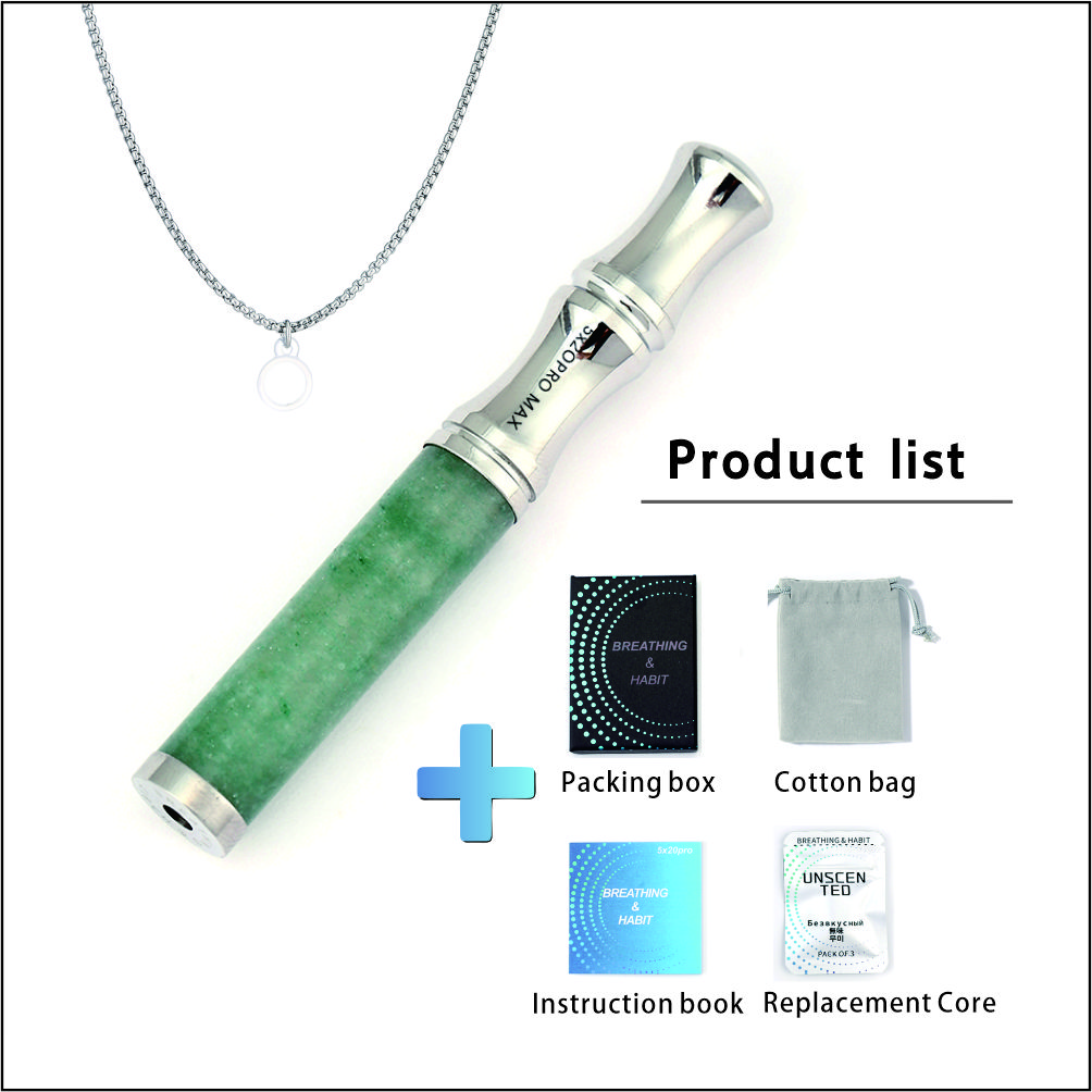 Tiger’s Eye Stone Breathing Necklace, Steel Accents