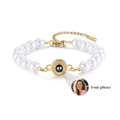 Personalised Photo Projection Pearl Bracelet