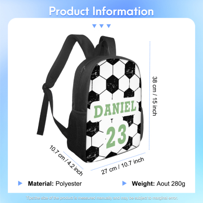 Personalized Soccer Backpack Kick It With Style Custom 1 Name and 1 Number Gift for Kids