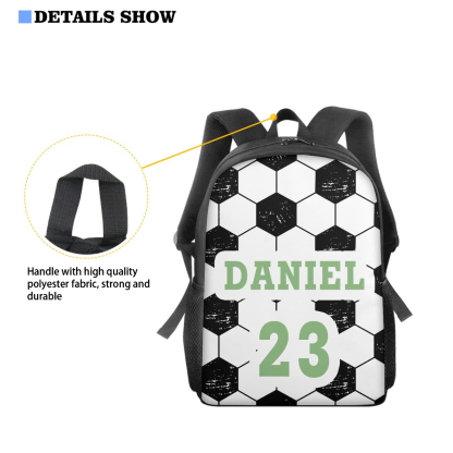 Personalized Soccer Backpack Kick It With Style Custom 1 Name and 1 Number Gift for Kids