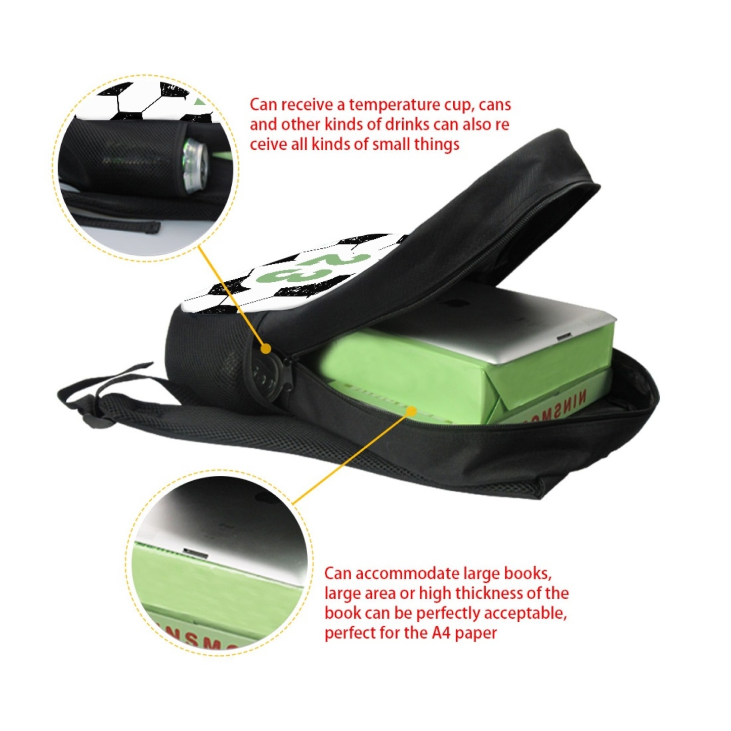 Personalized Soccer Backpack Kick It With Style Custom 1 Name and 1 Number Gift for Kids