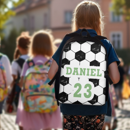 Personalized Soccer Backpack Kick It With Style Custom 1 Name and 1 Number Gift for Kids