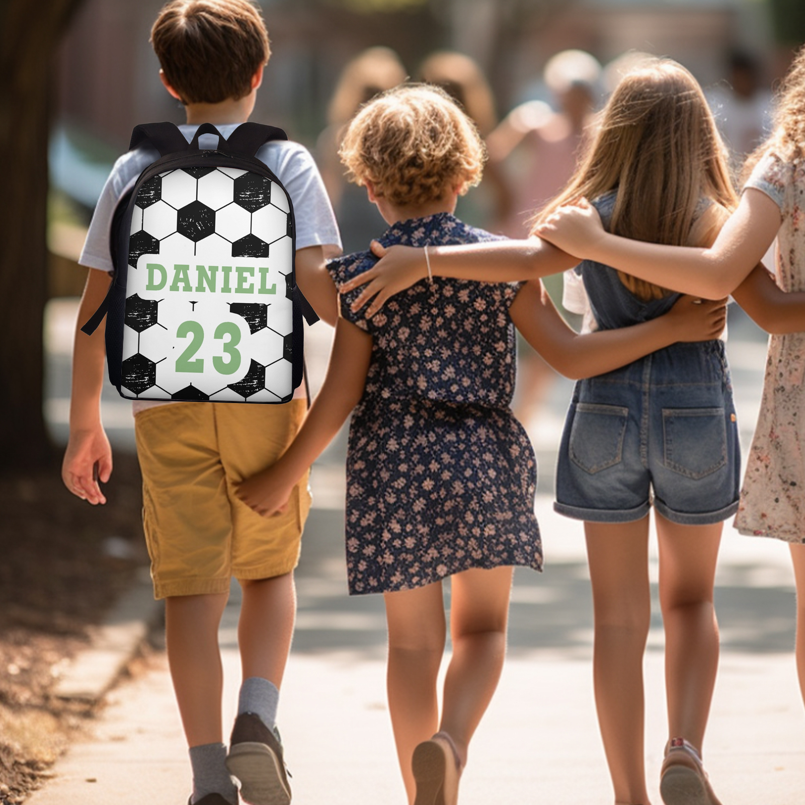 Personalized Soccer Backpack Kick It With Style Custom 1 Name and 1 Number Gift for Kids