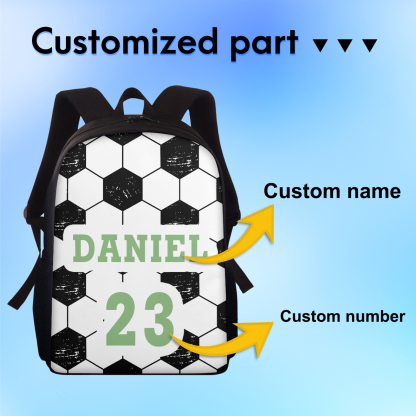 Personalized Soccer Backpack Kick It With Style Custom 1 Name and 1 Number Gift for Kids