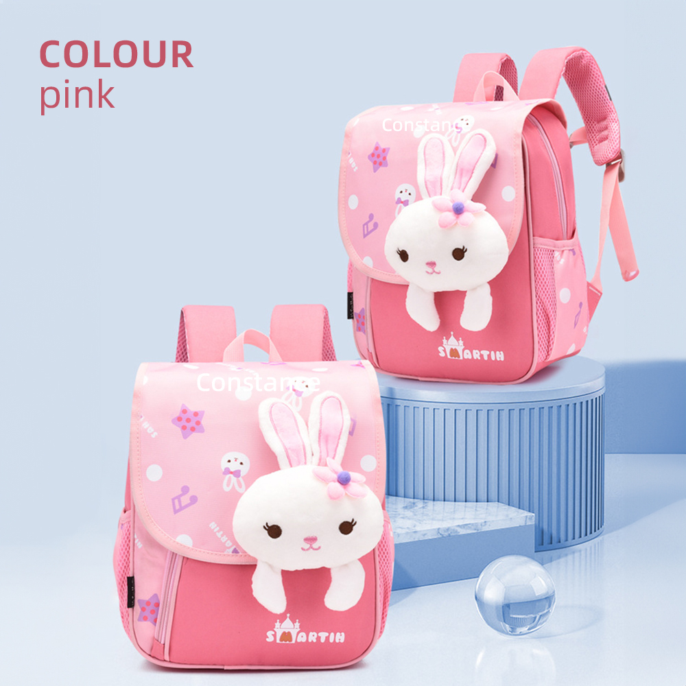 Personalised Pink Bunny Yellow Tiger Blue Dinosaur Children School Bag Embroidery Name Black Backpack Customised Schoolbag Travel Bag For Kids