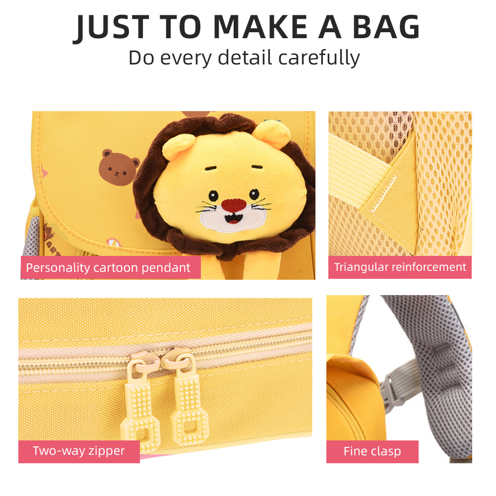 Personalised Pink Bunny Yellow Tiger Blue Dinosaur Children School Bag Embroidery Name Black Backpack Customised Schoolbag Travel Bag For Kids