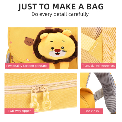 Personalised Pink Bunny Yellow Tiger Blue Dinosaur Children School Bag Embroidery Name Black Backpack Customised Schoolbag Travel Bag For Kids