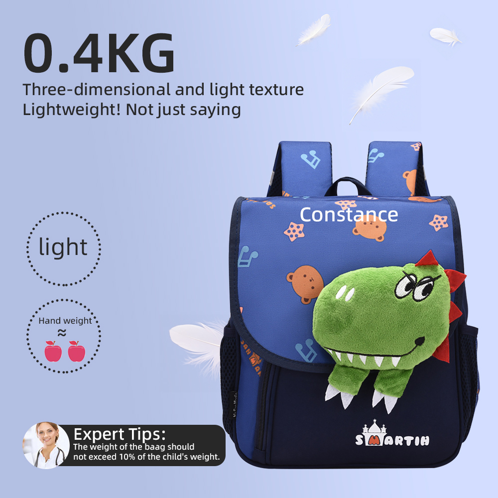 Personalised Pink Bunny Yellow Tiger Blue Dinosaur Children School Bag Embroidery Name Black Backpack Customised Schoolbag Travel Bag For Kids