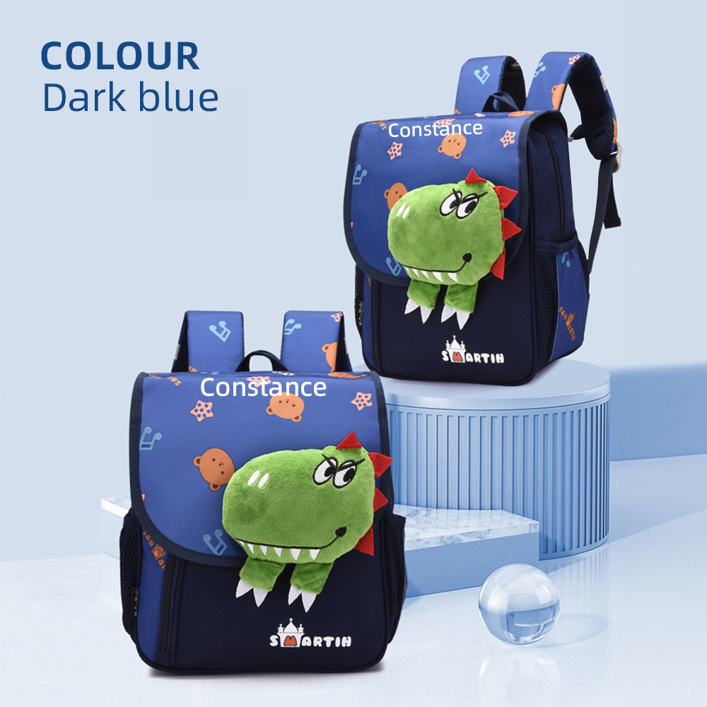 Personalised Pink Bunny Yellow Tiger Blue Dinosaur Children School Bag Embroidery Name Black Backpack Customised Schoolbag Travel Bag For Kids