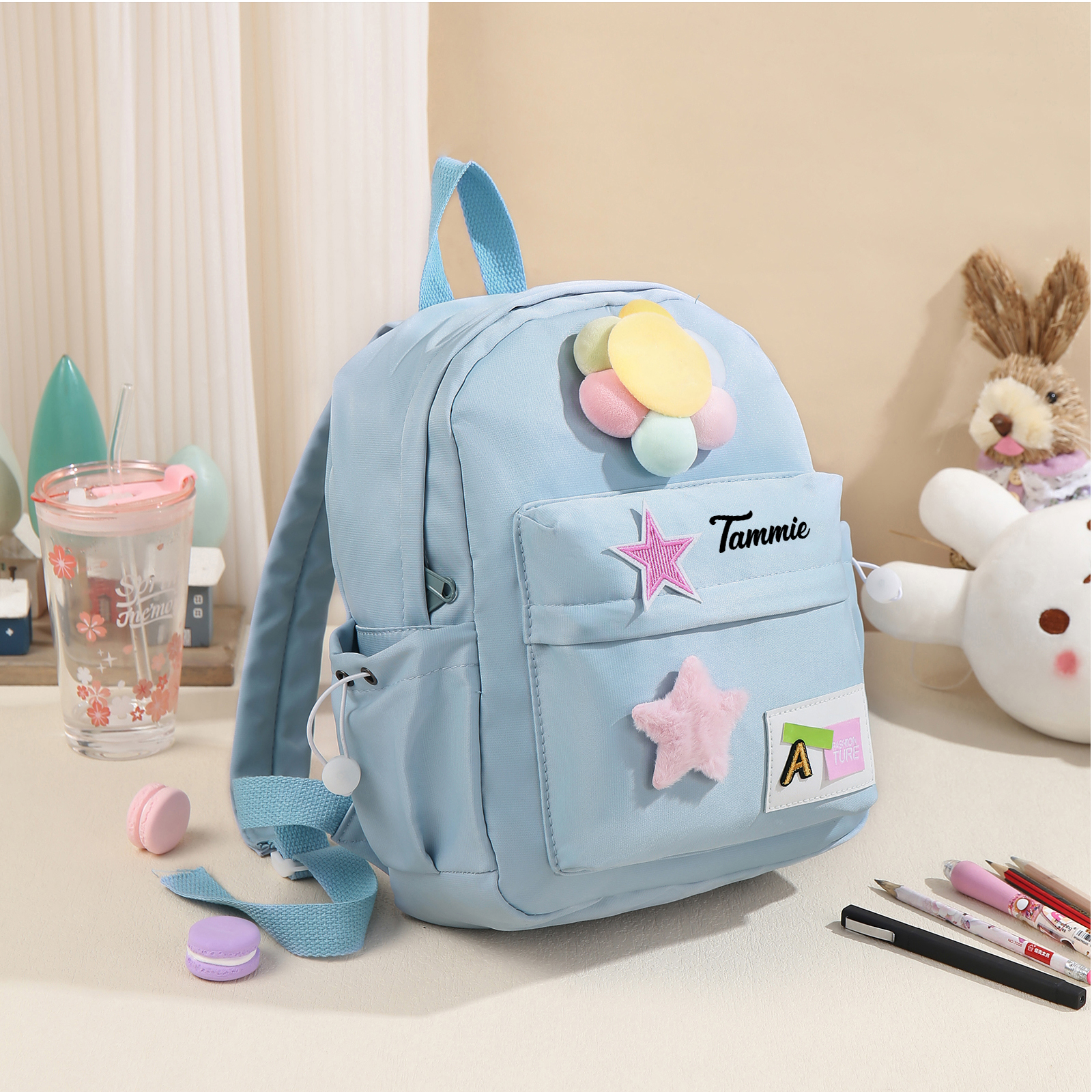 Personalised Name Cute School Bag Custom Nylon Backpack Back To School Gift for Kids-Jessemade AU